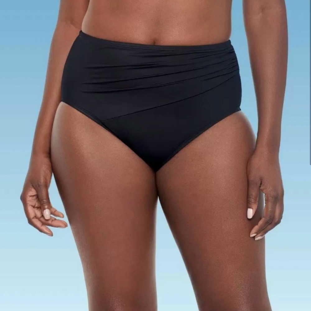 NWT Slimming Control Black High Waist Bikini Bottom Dreamsuit by Miracle Brands